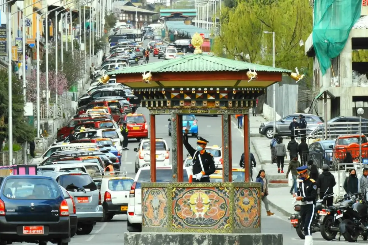 Thimphu không có đèn giao thông