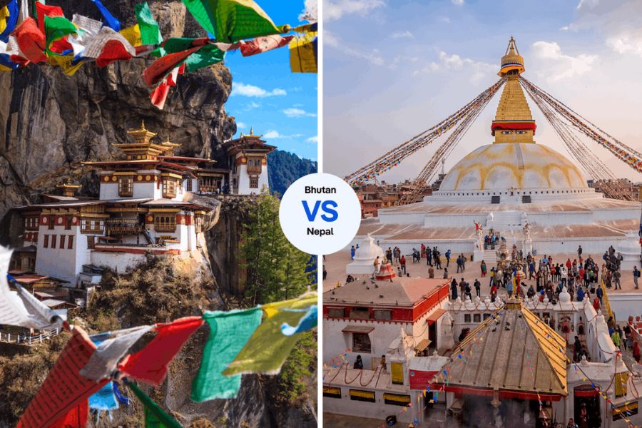 So sánh văn hóa và tôn giáo giữa Nepal và Bhutan